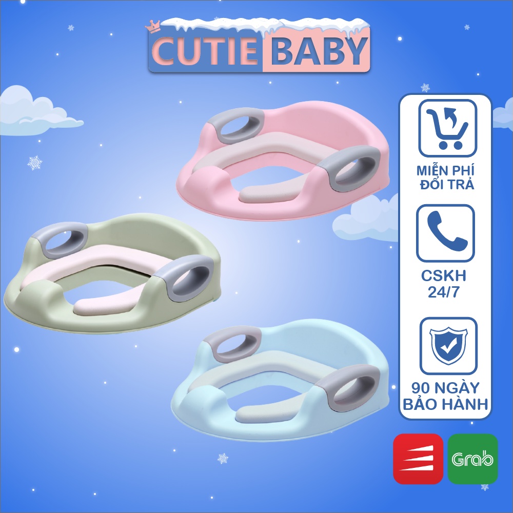 Kê/Bệt/Nắp/Lót/Bệ Thu Nhỏ Bồn Cầu Cutiebaby Đệm Da PVC Mềm Mại, Có Tựa Lưng Phát Triển Cột Sống Cho Bé Trai, Gái, Trẻ