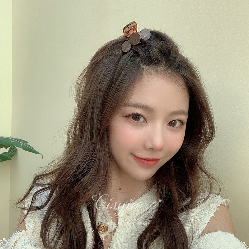 Kẹp tóc tròn bằng acrylic 3 màu thời trang cho nữ