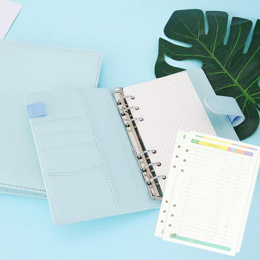 Sổ Tay Ghi Chú + 2 Nhãn Dán 6 Vòng + 12 Tờ Giấy Dán In Chữ Trang Trí