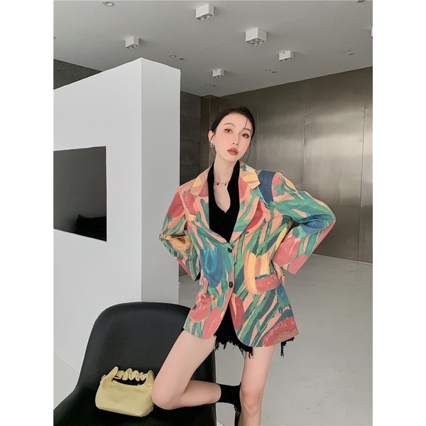 Áo vest blazer họa tiết koreastyle