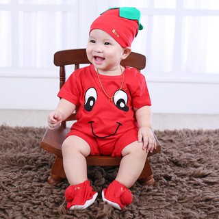 Quần Áo Body Quả Cà Chua Cho Bé - Dòng Cotton Cao Cấp (Không Kèm Giày)