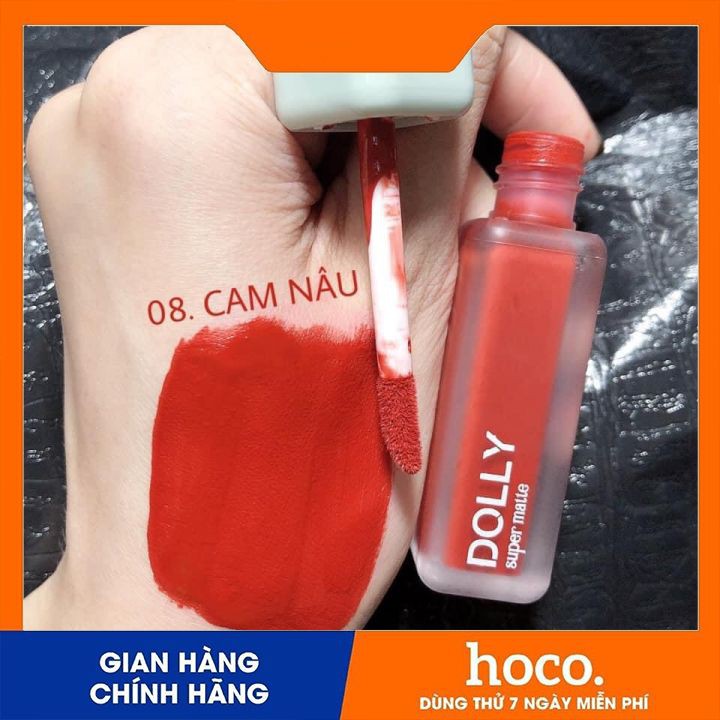 Son Dolly Super Matte mềm môi ,ko chì đang hot( màu cam nâu)