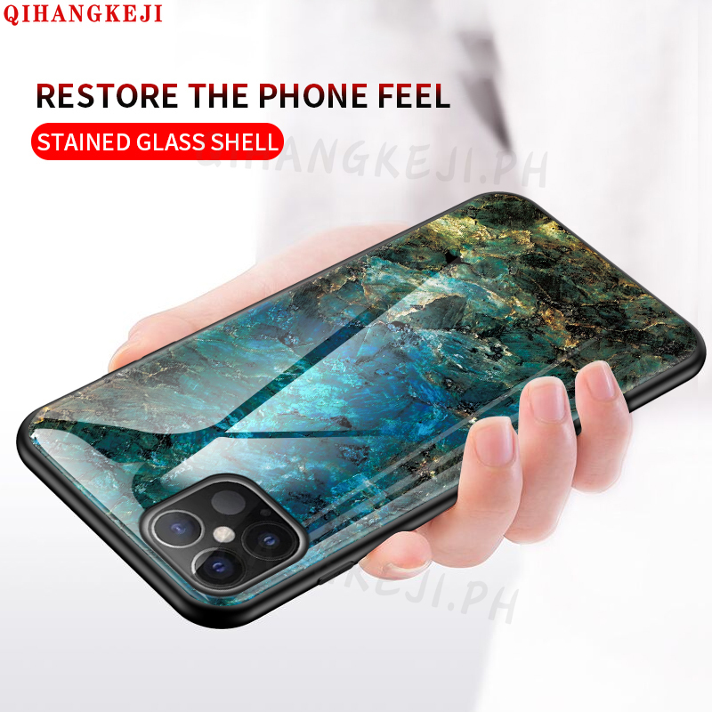 Ốp Điện Thoại Mặt Kính Họa Tiết Đá Hoa Cương Sang Trọng Cho Iphone 11 Pro Max