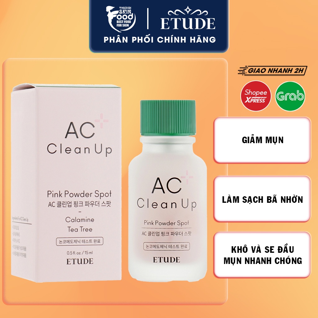 Dung Dịch Chấm Mụn Etude Ac Clean Up Pink Powder Spot 15ml