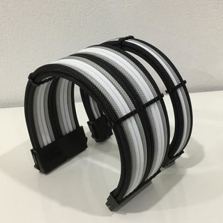 DÂY NGUỒN BỌC LƯỚI NỐI DÀI MÀU ĐEN GHI TRẮNG CAO CẤP BLACKGREYWHITE02