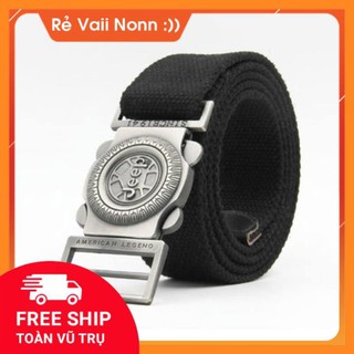 Thắt lưng nam vải dù mặt Jeep tròn