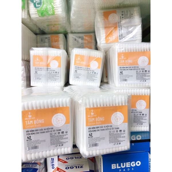 Combo 10 gói tăm bông cotton buds đầu lớn (42que/gói) - Bông Bạch Tuyết