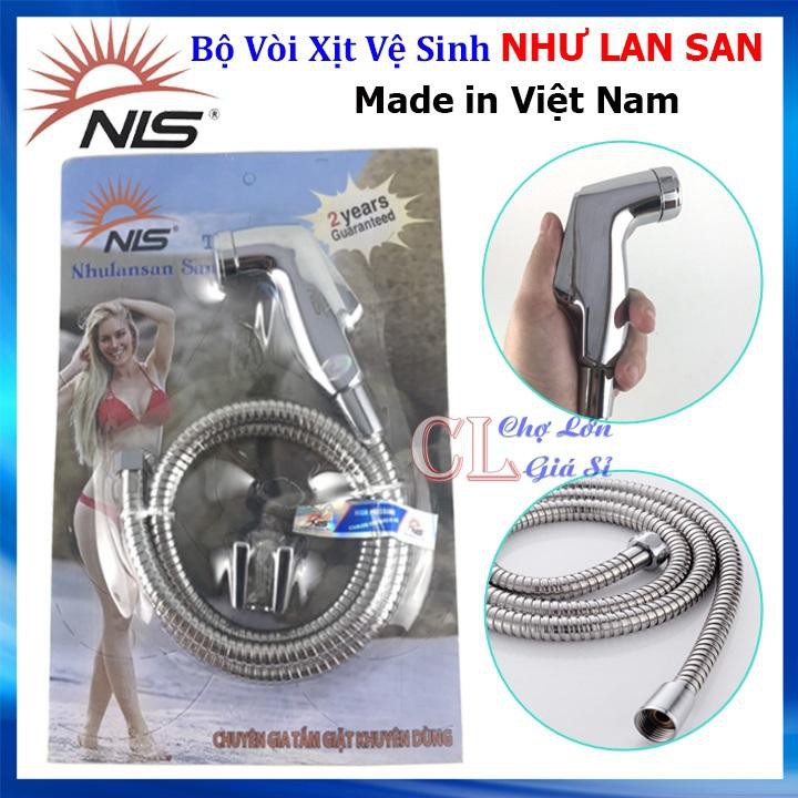 Bộ Vòi xịt toilet Như Lan San 602 hàng Cao Cấp không gỉ - Bộ vòi xịt vệ sinh (Made in Việt Nam) Kèm dây dẫn và đế cài