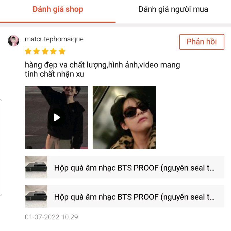 Hộp quà âm nhạc BTS Proof