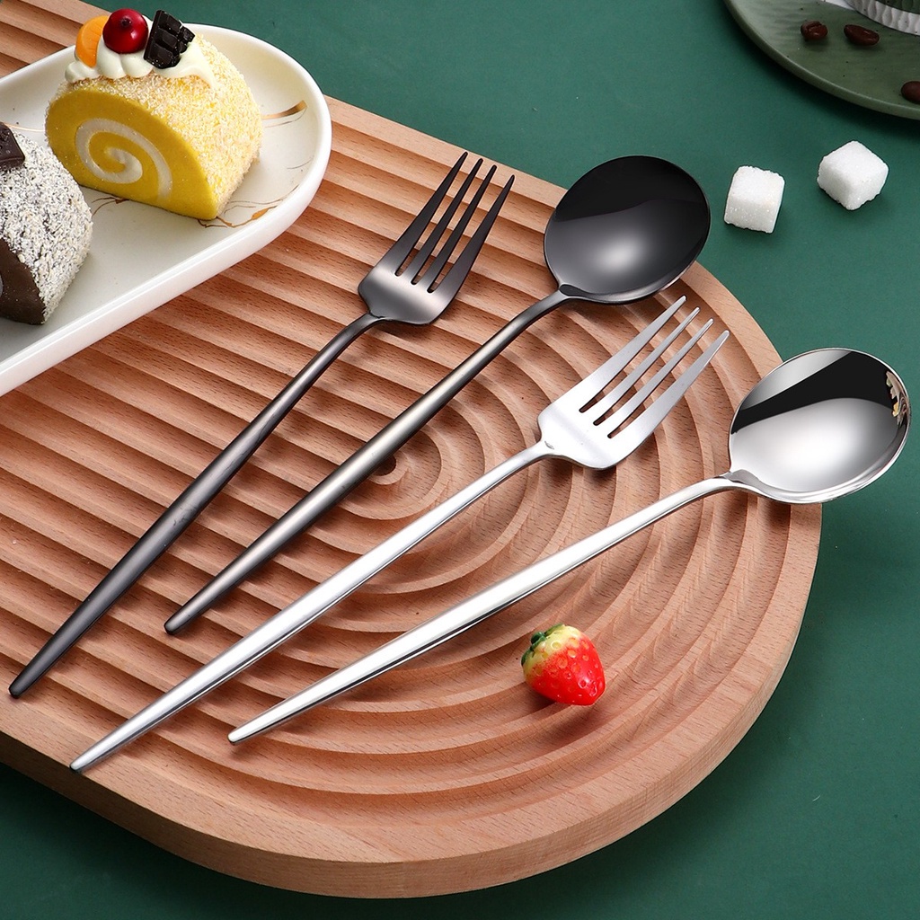 Bộ Muỗng Nĩa Bằng Thép Không Gỉ Phong Cách Bắc Âu