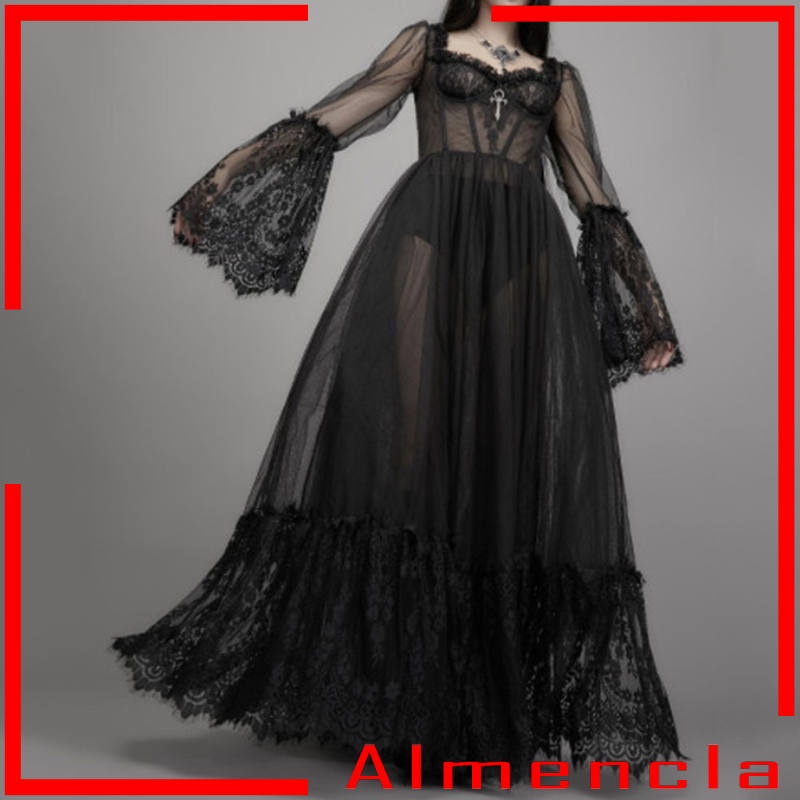 Đầm dài tay ống loe phối ren xuyên thấu gợi cảm cho nữ
 | BigBuy360 - bigbuy360.vn