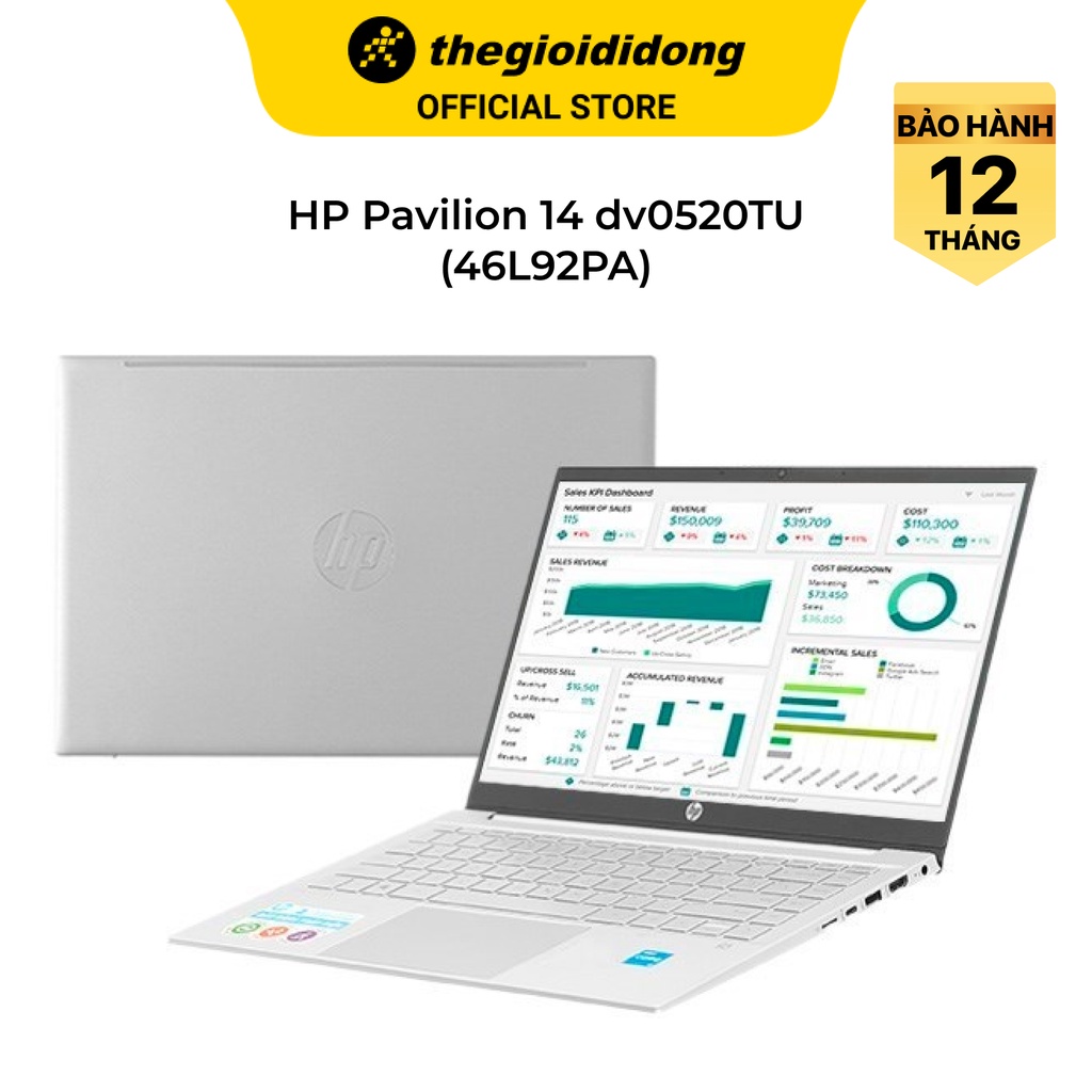 Laptop HP Pavilion 14 dv0520TU i3 1125G4/4GB/256GB/14"F/Win11//Bạc