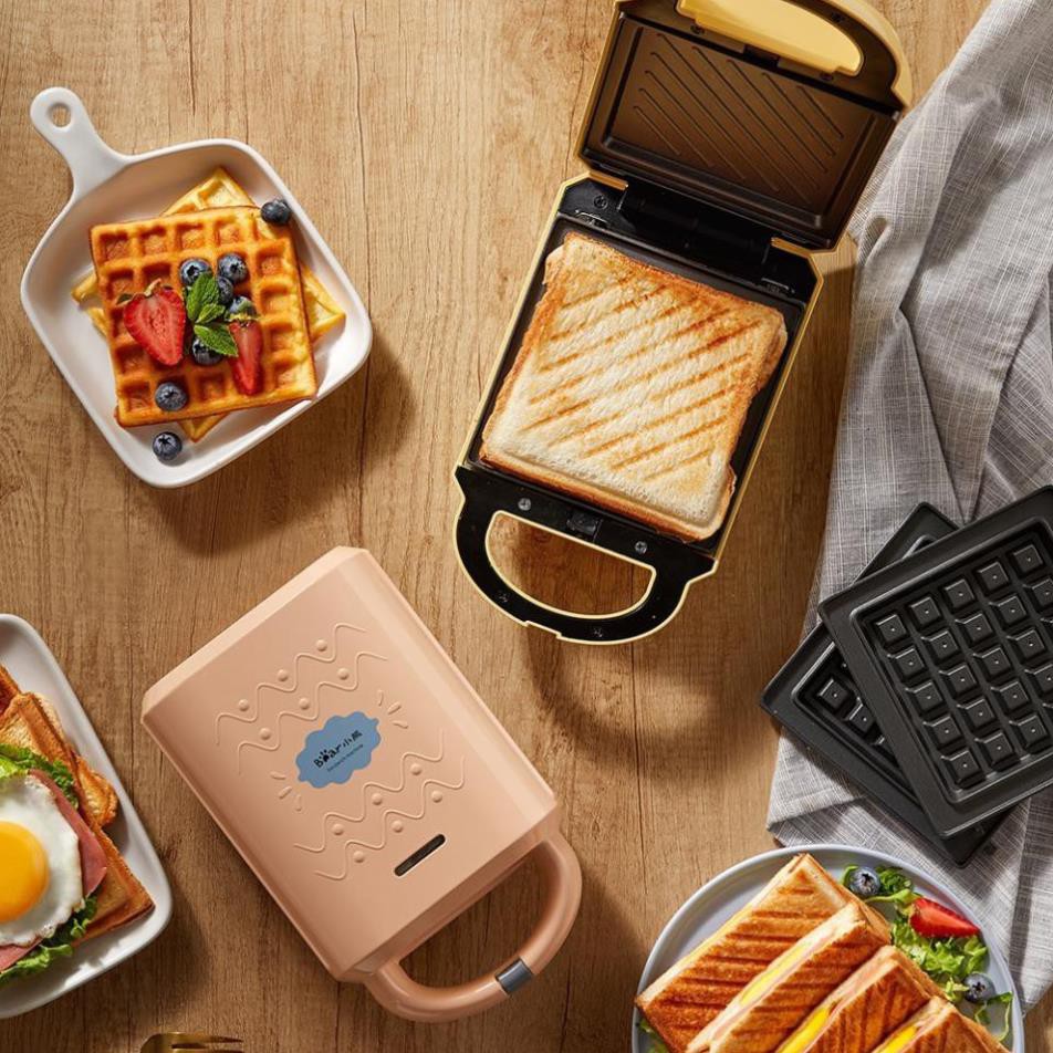 Máy kẹp nướng làm bánh Bear_ Máy nướng bánh Sandwich - waffle - Bánh Quế_chỉ với 3 phút cho bữa ăn sáng