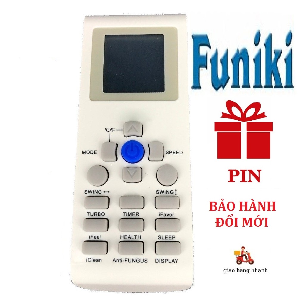 Điều Khiển Điều Hòa FUNIKI P002E  Chính Hãng Giá Rẻ, TẶNG KÈM PIN, BẢO HÀNH 1 ĐỔI 1