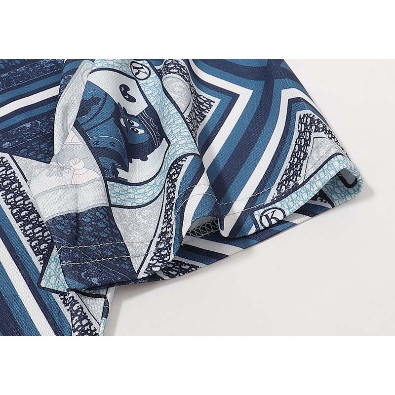 D &amp; Hoặc Áo Sơ Mi In Họa Tiết Kim Cương Khung Ảnh Thấp Thời Trang Mùa Hè Giản Dị