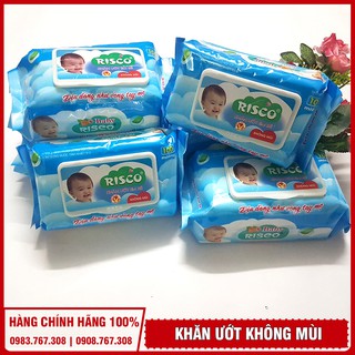 Khăn Ướt Không Mùi Baby Risco - Gói 100 Tờ