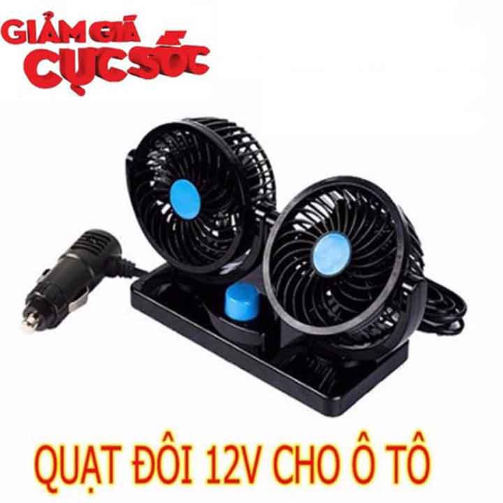 Quạt đôi ô tô 12V thông gió cho xe hơi