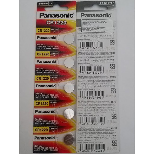 5 viên pin 3V Lithium PANASONIC CR2032 CR2025 CR2016 CR1216 CR1220 CR1616 CR1620 CR1632 CR2450 CHÍNH HÃNG