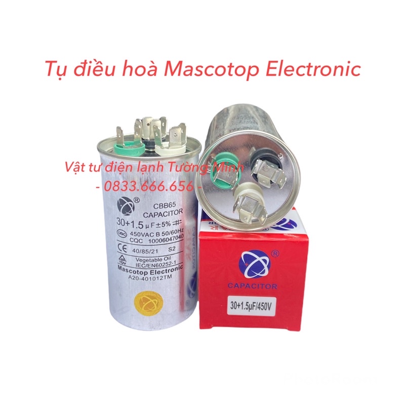 Tụ 30+1.5uF khởi động block điều hoà máy lạnh LG chính hãng Mascotop electronic