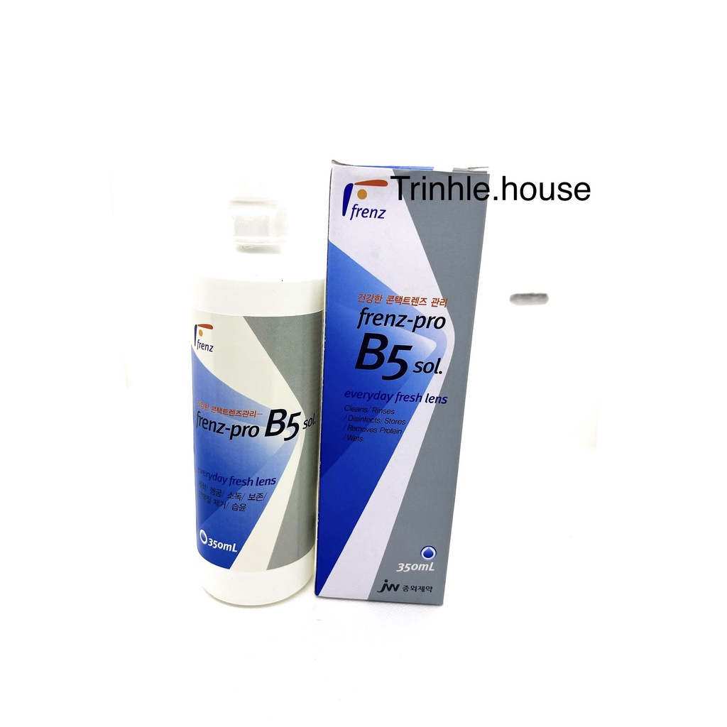 Nước ngâm lens Frenz pro B5 350ml- dụng dịch ngâm rửa kính áp tròng Hàn Quốc.date 2025
