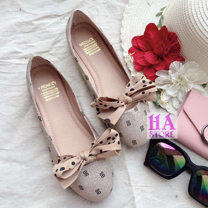 [Sale 50%] Giày bệt BB gắn nơ siêu xinh lấp lánh | BigBuy360 - bigbuy360.vn