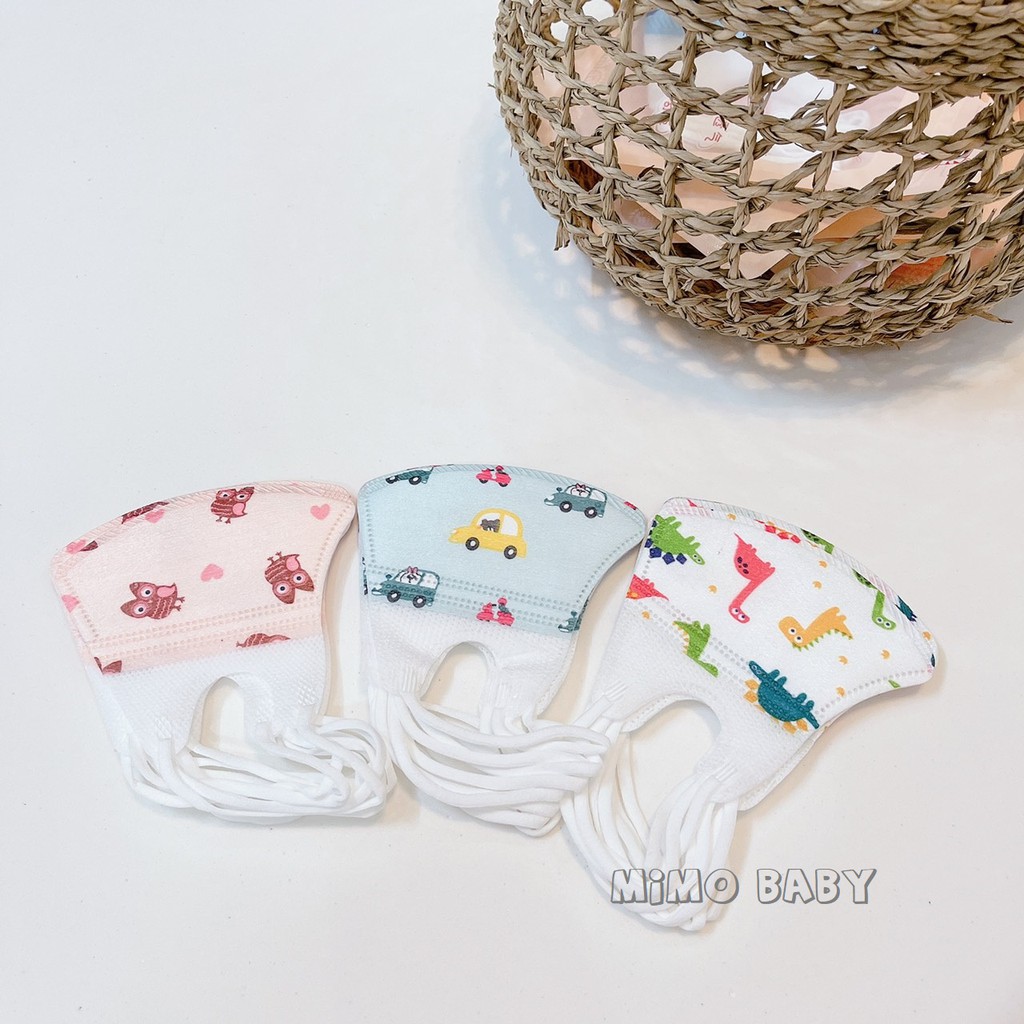 Set 5 khẩu trang 3D 3 lớp chống bụi Mimo baby cho bé từ 3 tháng tới 5 tuổi | BigBuy360 - bigbuy360.vn