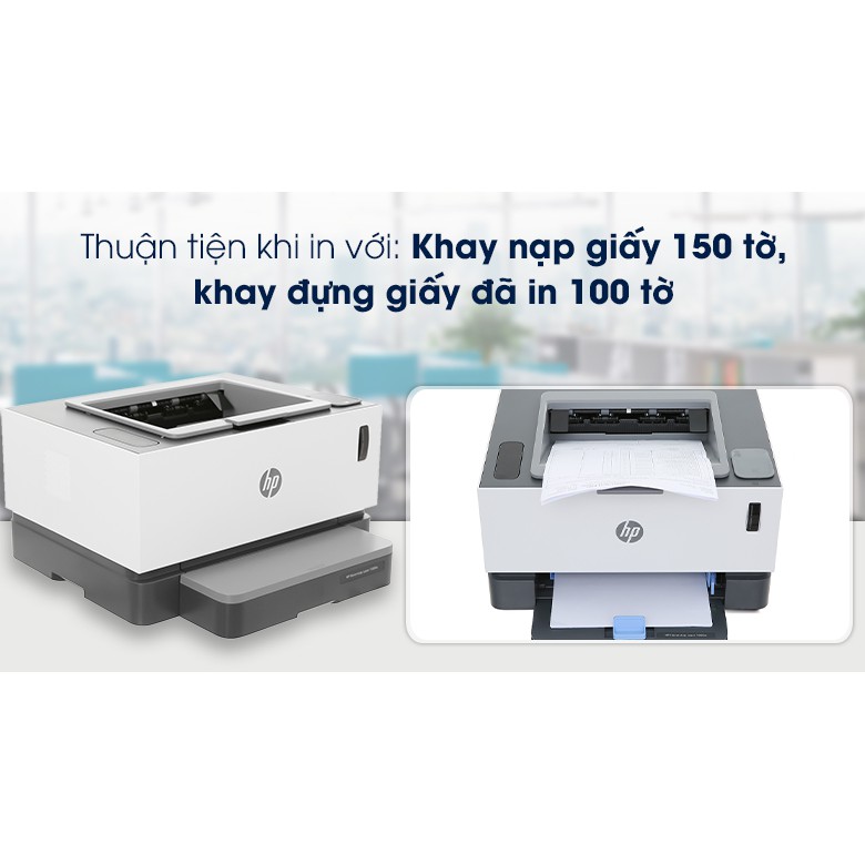 Máy in HP Neverstop Laser 1000W hàng mới chính hãng bảo hành 12 tháng nạp mực đơn giản không cần tháo hộp mực