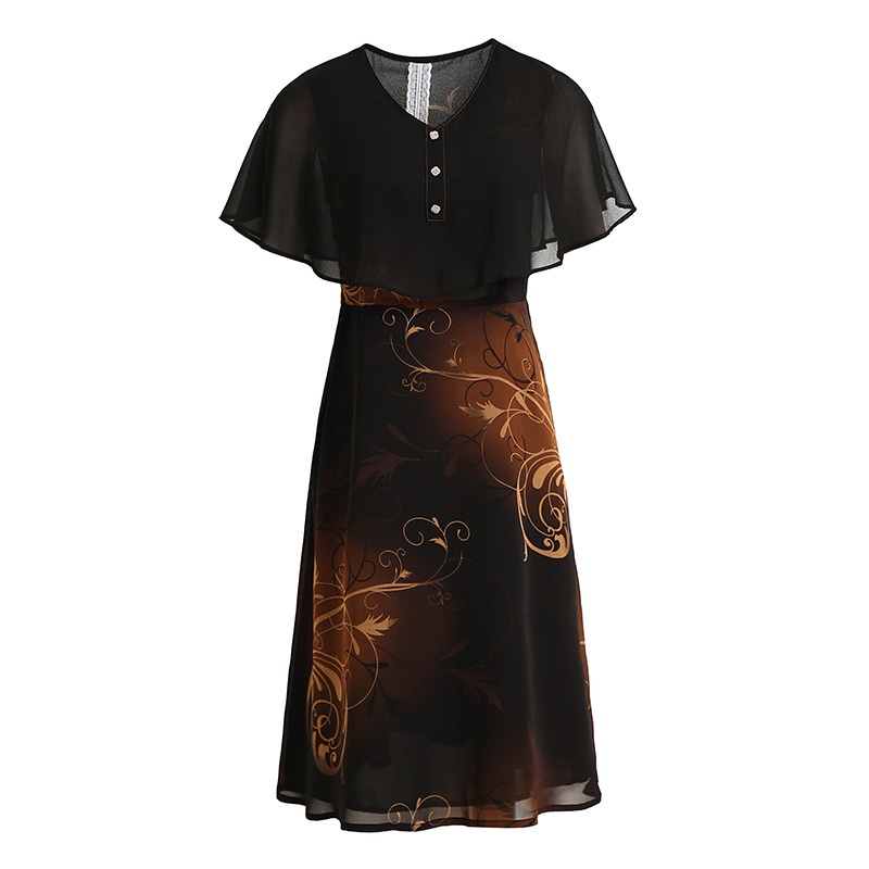 Đầm Chiffon Ngắn Tay Phong Cách Phương Tây Thời Trang Mùa Hè Cho Nữ