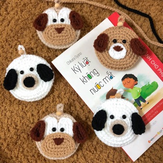 Túi đựng tỏi hình chú cún (chú chó) (len milk coton)