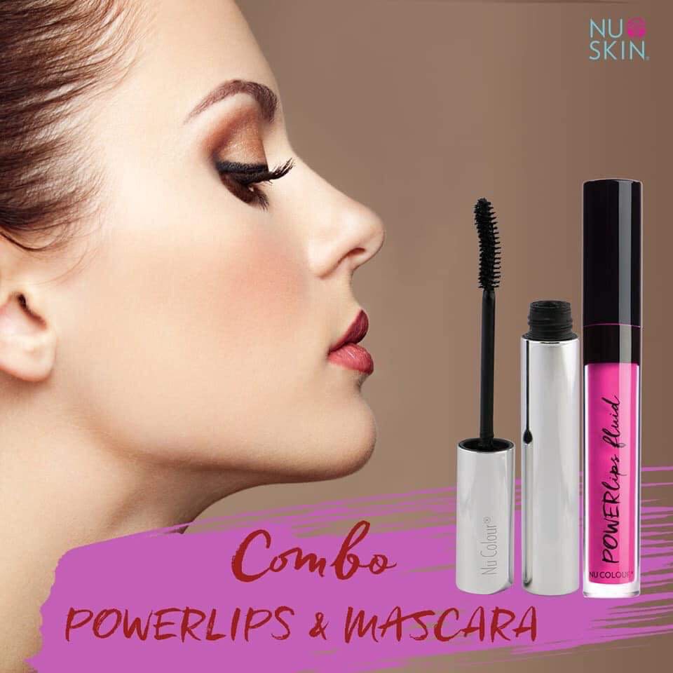 Son không trôi thuộc Combo Powerlips và mascara của hãng Nuskin ( thương hiệu của Mỹ) được sản xuất tại Italy