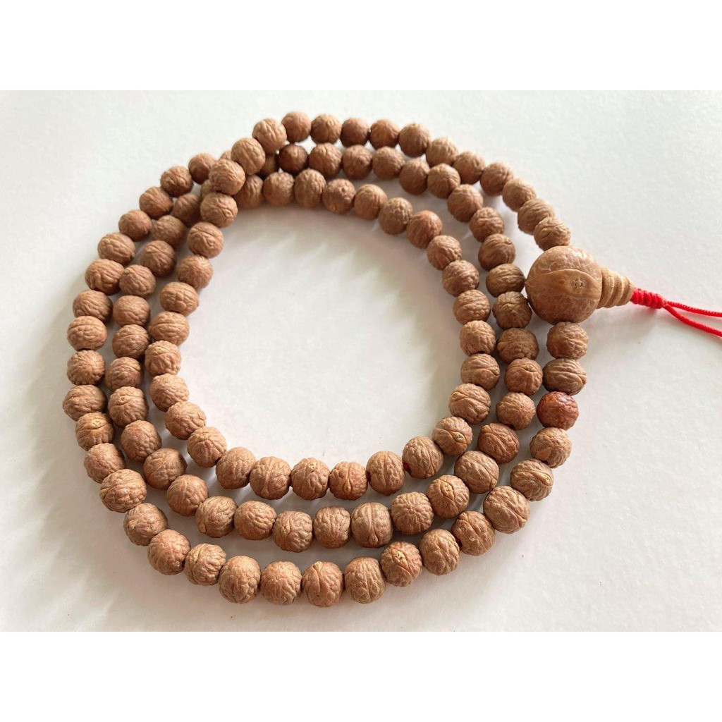 Chuỗi hạt Raktu 108 hạt 9mm Nepal màu vàng gỗ tự nhiên - Nepali Handmade Natural Raktu Mala