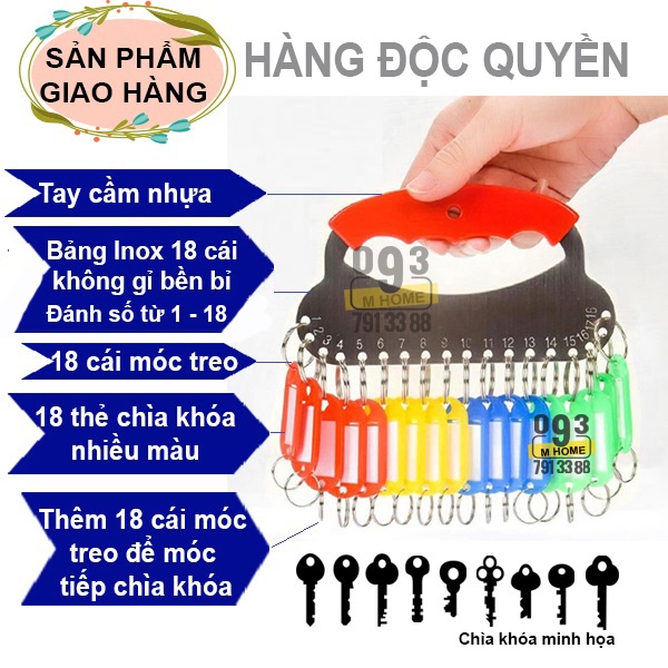 Móc Treo Chìa Khóa Cầm Tay,Hộp Đựng Chìa Khóa 18 cái 28 cái Móc Treo Kèm Thẻ Ghi Nhớ Móc Khóa
