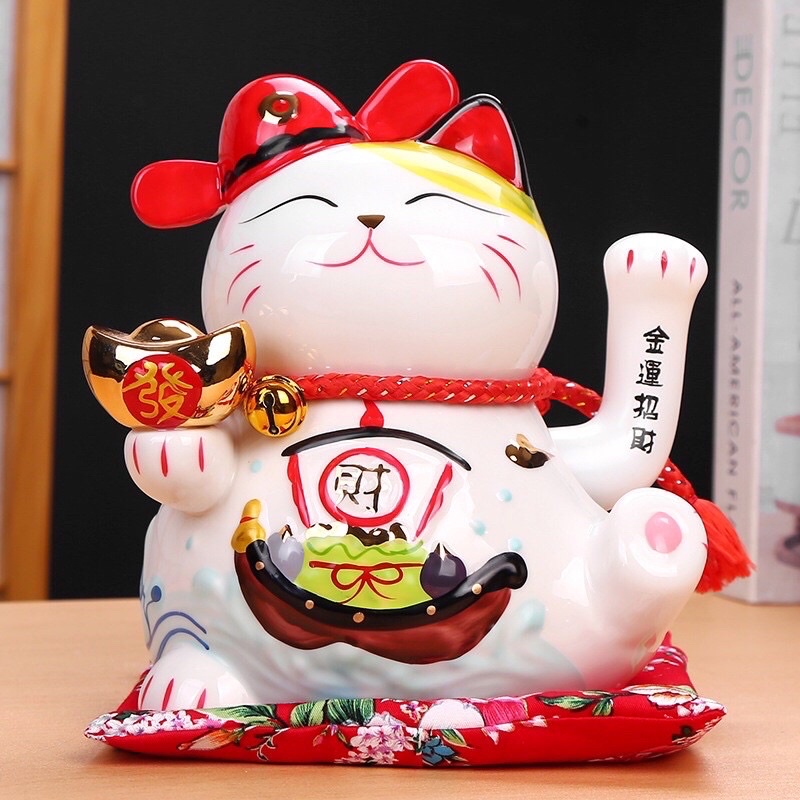 Mèo thần tài, mèo may mắn maneki neko size 25cm