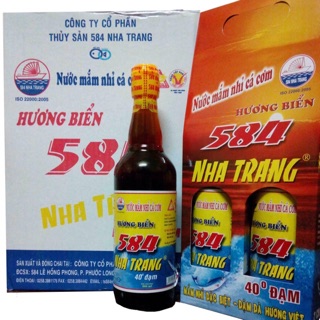 2 chai Nước mắm nhỉ cá cơm 584 Hương biển Nha Trang 40 độ đạm chai nhựa 500ml