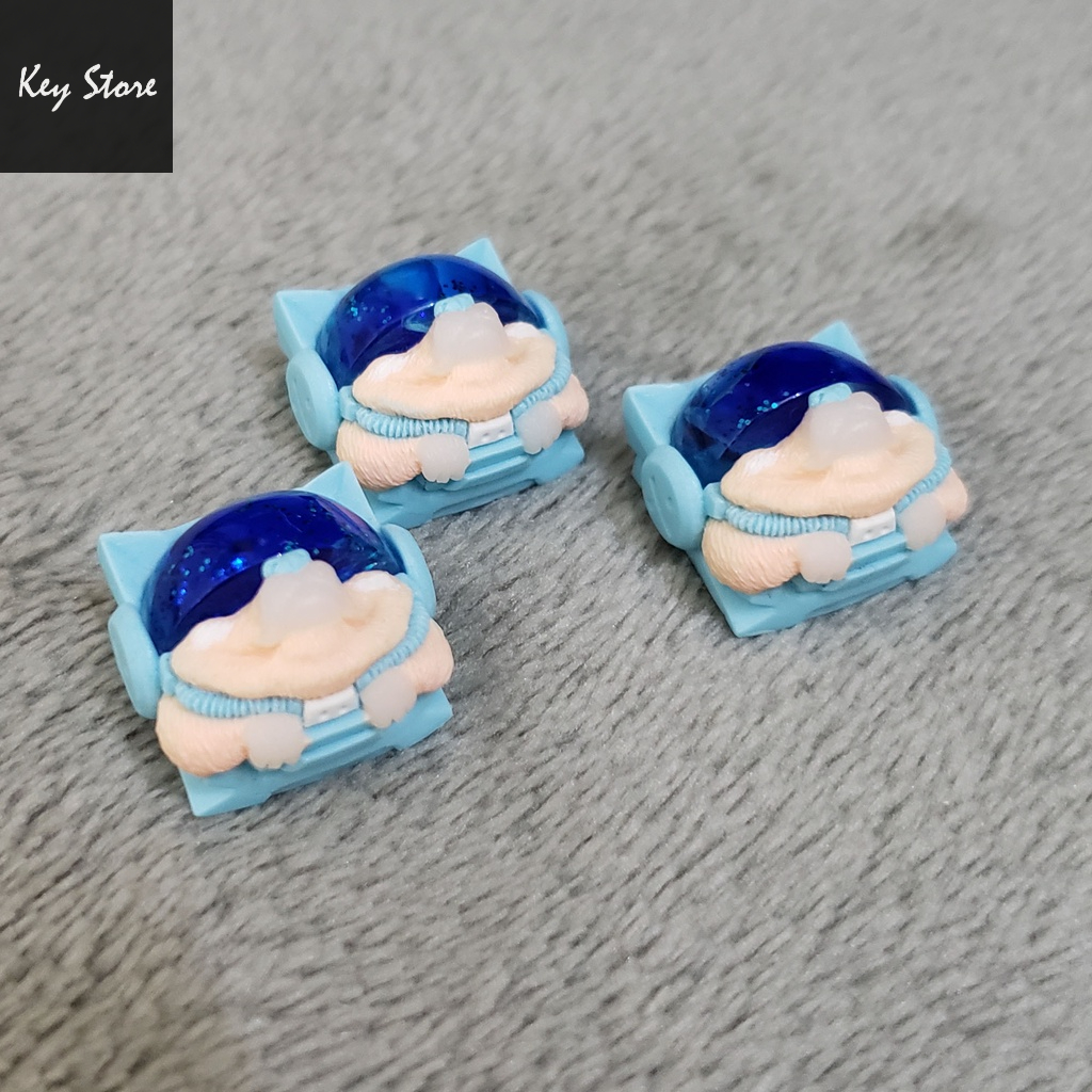 Nút bàn phím cơ artisan keycap sirius màu xanh sky kính đá