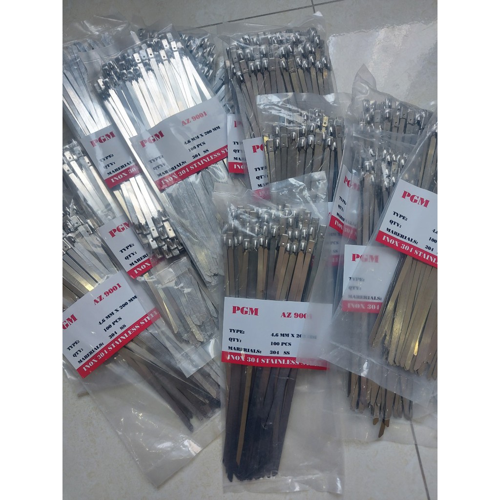 100 sợi dây thít inox 304 chịu lực cao kích thước 4.6x 200mm