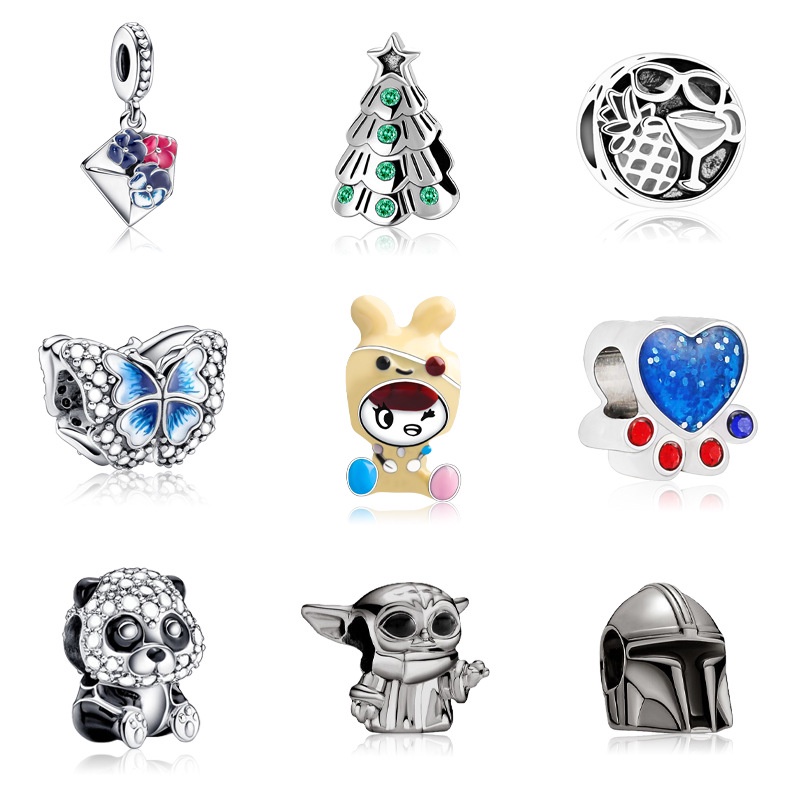 Hạt Bạc 925 Hình Bướm Làm Vòng Tay / Vòng cổ Thủ Công Thời Trang Cho Nữ