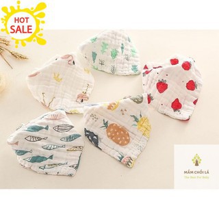 Set 5 Yếm tam giác 🍄 𝑭𝒓𝒆𝒆𝒔𝒉𝒊𝒑 🍄 Khăn Yếm xô Quàng Cổ Cài Nút Cho Bé - Mầm Chồi Lá
