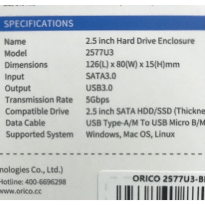 Box ổ cứng 2.5 Orico 2577U3 / 2139U3 / 2020U3 Sata 3.0 - Dùng cho HDD SSD BH 12 THÁNG - Hộp đựng ổ cứng