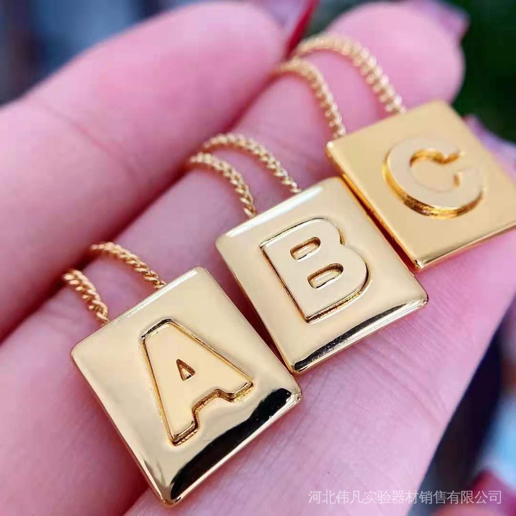 Dây Chuyền Bạc S925 Mặt Hình Vuông Khắc 26 Chữ Cái