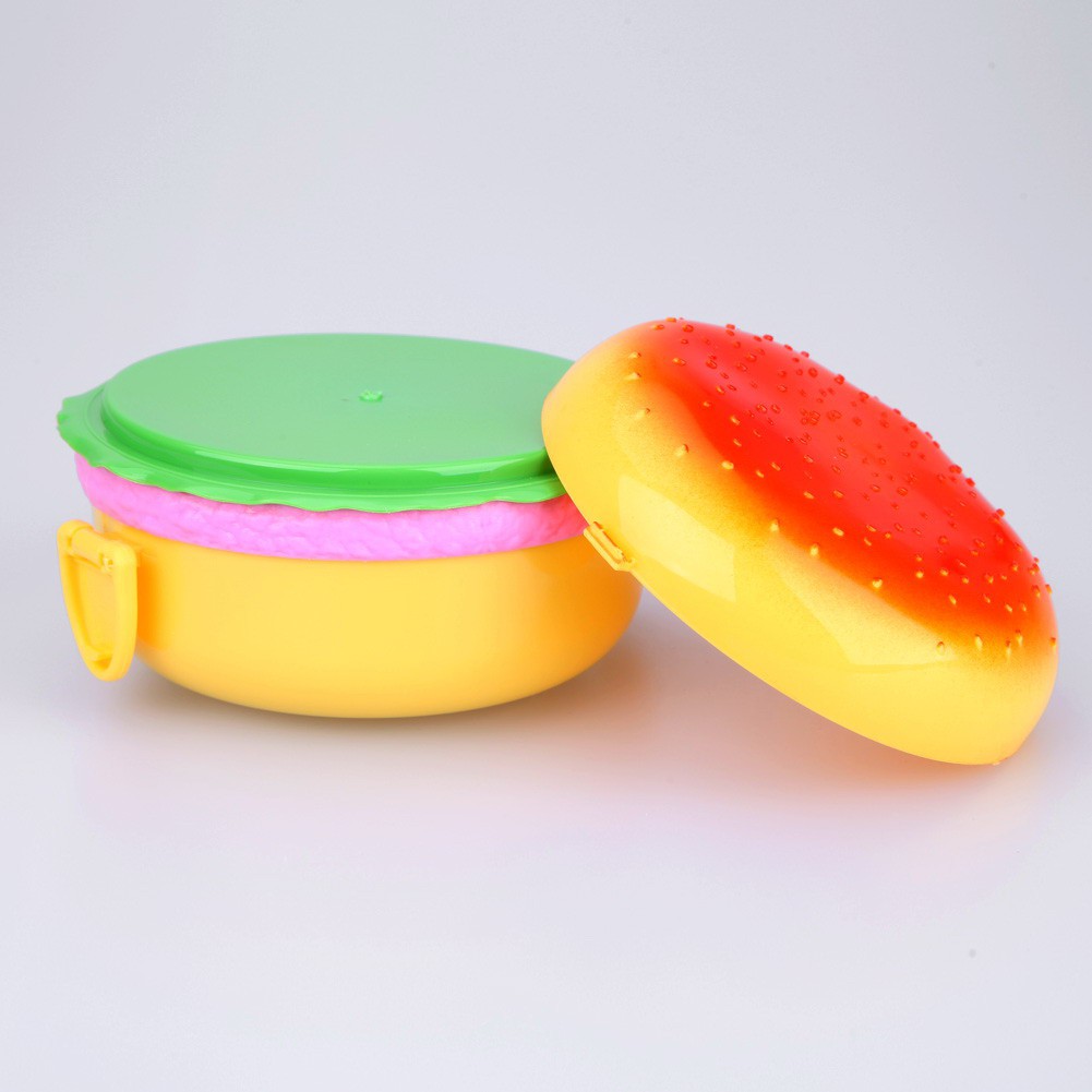 Hộp Cơm Bento 3 Tầng Hình Hamburger Màu Trắng | BigBuy360 - bigbuy360.vn