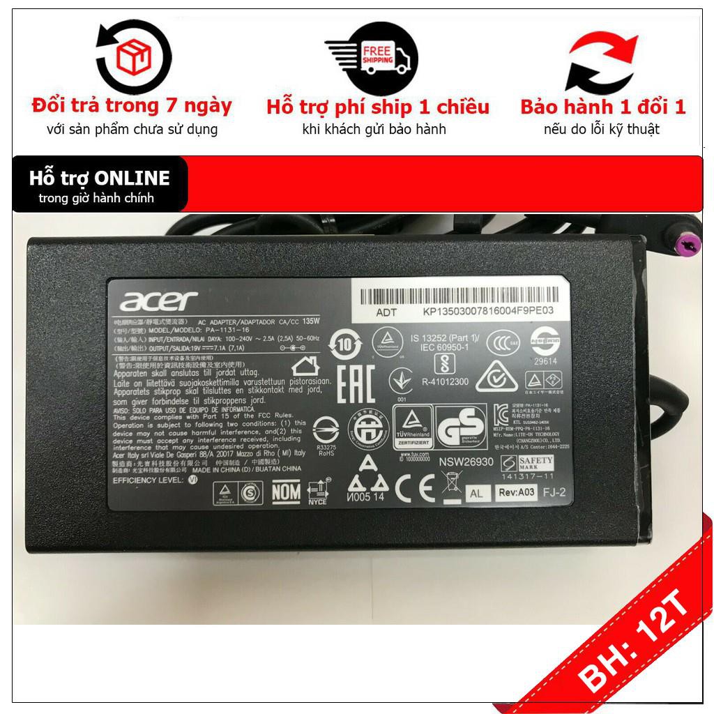 [BH12TH] ⚡️[Sạc zin] Sạc Laptop Acer 19V - 7.1A - 135W Chân tím ZIN