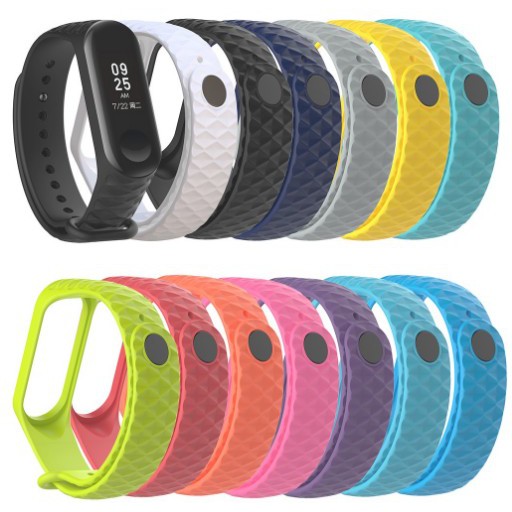 Dây đeo bằng silicone nhiều màu cho đồng hồ thông minh Xiaomi Mi Band 3 Miband 3 4 ( 26 màu )