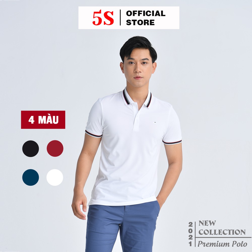 [MUA 2 GIẢM 30K] Áo Polo Nam Có Cổ Ngắn Tay 5S (5 màu), Chất Liệu Siêu Mát, Bền Màu (APC21015-01)