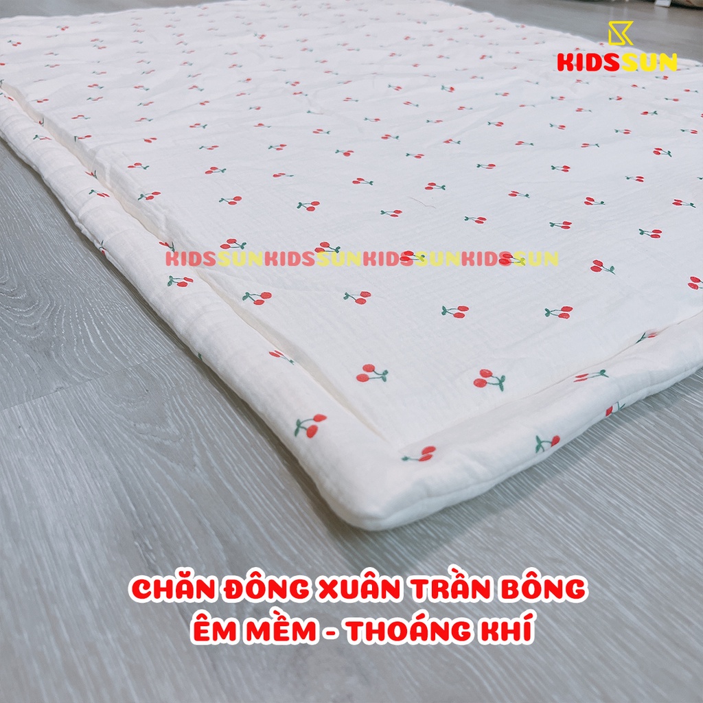 Chăn Thu Hè Và Đông Xuân Cao Cấp Cho Bé Kidssun Chất Liệu Vải Xô MusLin Oragnic Mềm Mịn Thoáng Khí