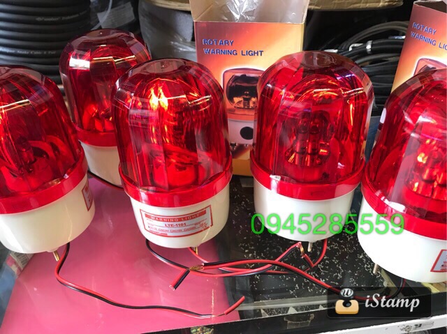 Đèn quay 220v,12 v,24 v đỏ vàng xanh hàng loại 1
