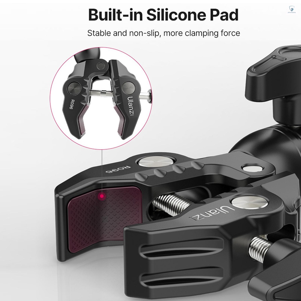 Kẹp Đôi Đa Năng Ulanzi R096 Bằng Hợp Kim Nhôm Xoay 360 Độ Tiện Dụng° Phụ Kiện Chụp Ảnh Cỡ Lớn 1.5kg Có Thể Xoay Được Tiện Dụng