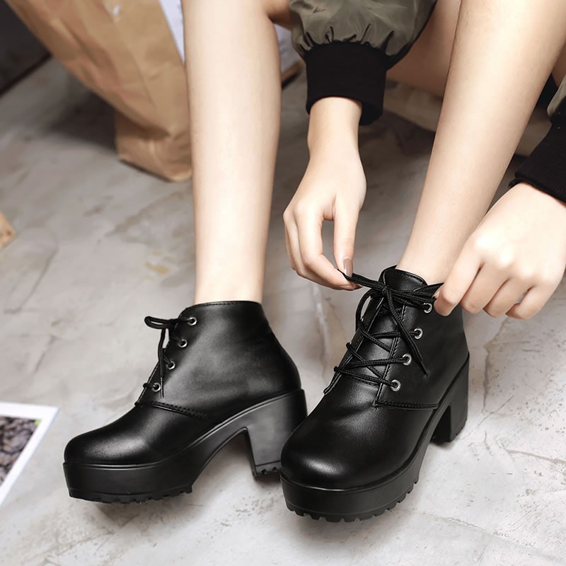 [RẺ VÔ ĐỊCH] Giày nữ cổ cao Boot nữ học sinh boot ulzzang thời trang phong cách cá tính | BigBuy360 - bigbuy360.vn