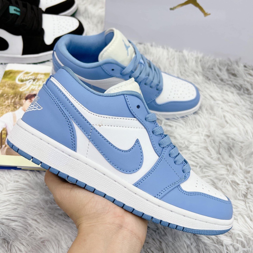 Giày JORDAN 1 MÀU XANH DƯƠNG CỔ THẤP , giày sneaker jodan jd 1 xanh da trời LOW , giày thể thao hot trend