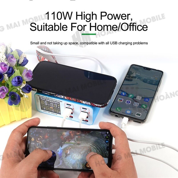 Sạc báo dòng Relife RL-304S hỗ trợ sạc nhanh, sạc không dây (8 cổng)